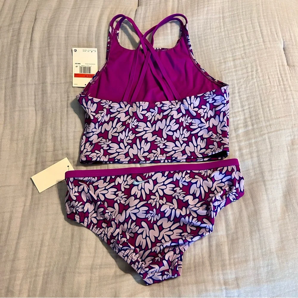 Nike Girls Bubble Letter Print Bikini NWT size Large - Picture 2 of 8